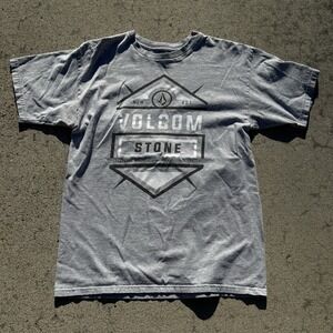 Volcom Stone Men's Gray Graphic T-Shirt Crew Neck Short Sleeve Size